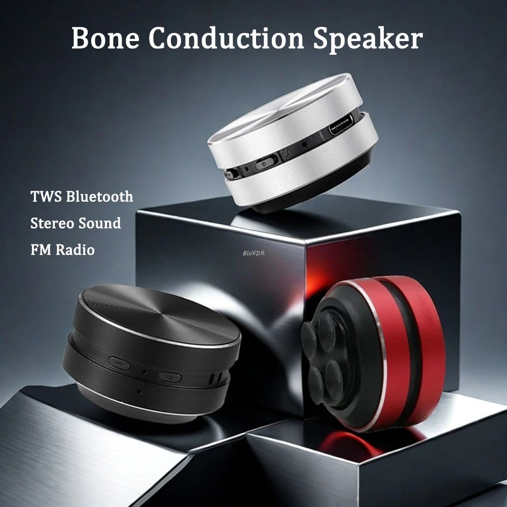 Hot Mini Bone Conduction Speaker Bluetooth-Compatible TWS Wireless Stereo Sound Speaker With FM Radio Dropshipping Wholesale